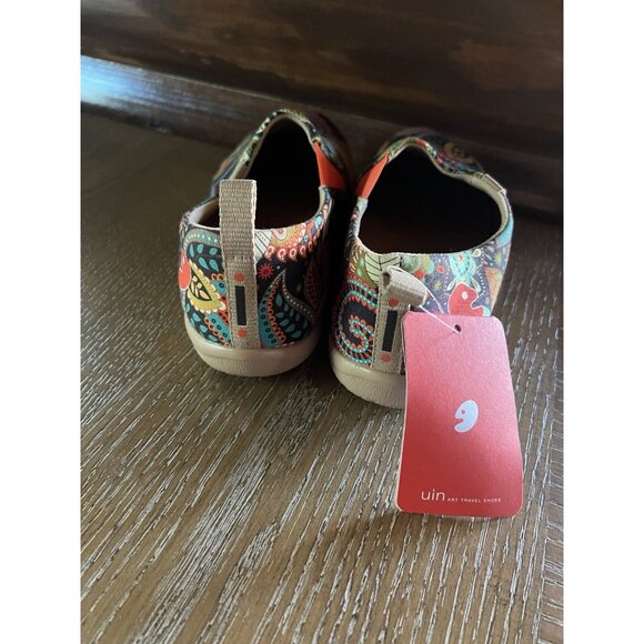 UIN Toledo Women's Canvas Loafer Slip On Shoes Leaves Pattern Size 6.5 - Picture 8 of 16